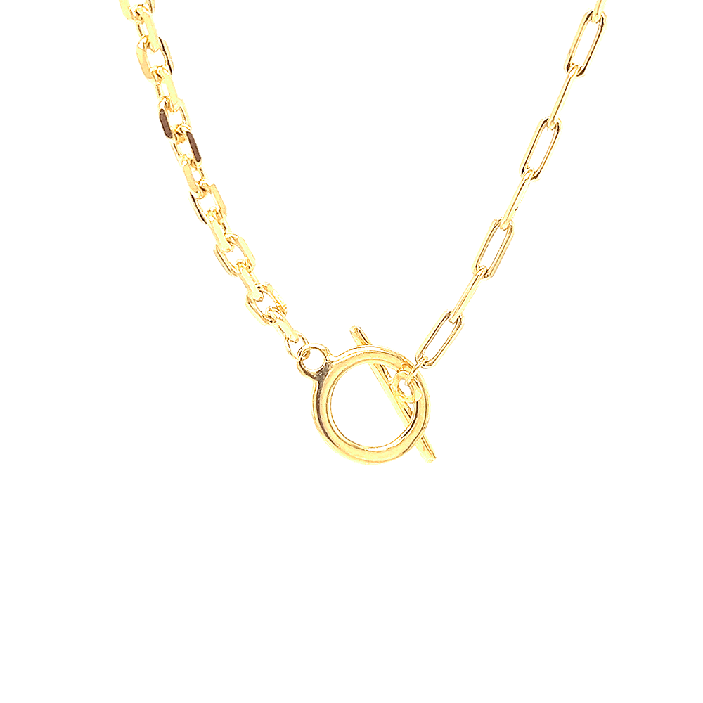 Half Paper Clip Necklace Pendant - Golden Tangerine