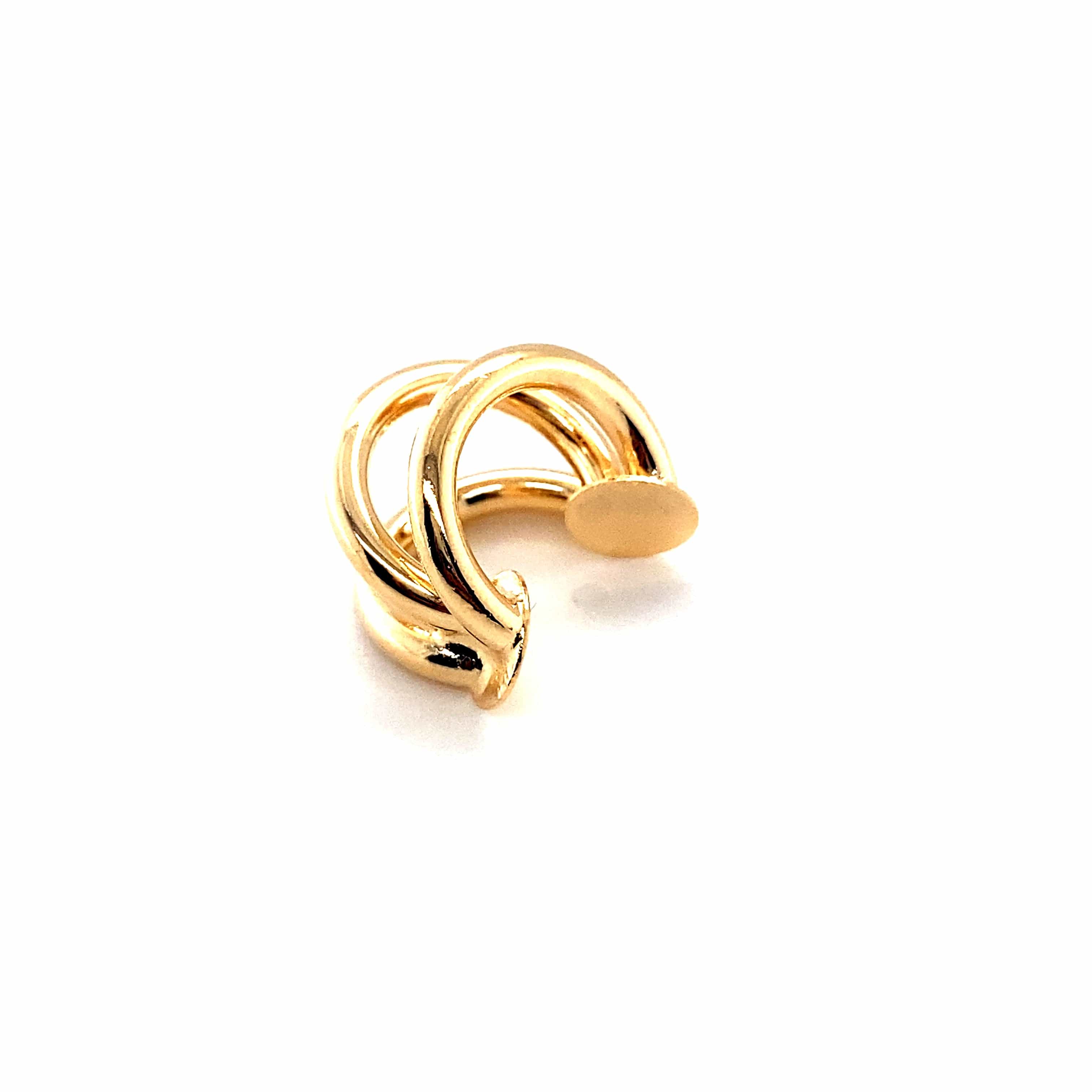 Chunky Double Ear Cuff - Yellow Gold - Golden Tangerine