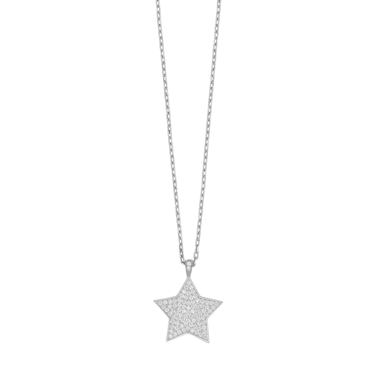 Pave Star Necklace - Silver - Golden Tangerine