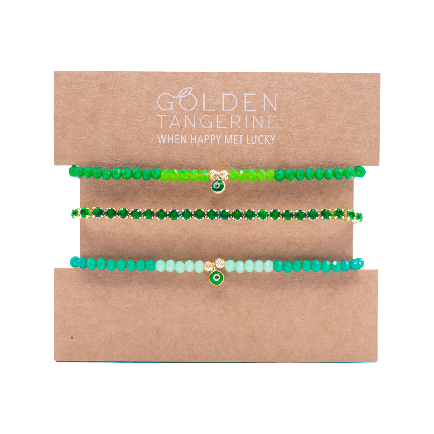 Green Goddess Set - 3 Bracelets - Golden Tangerine