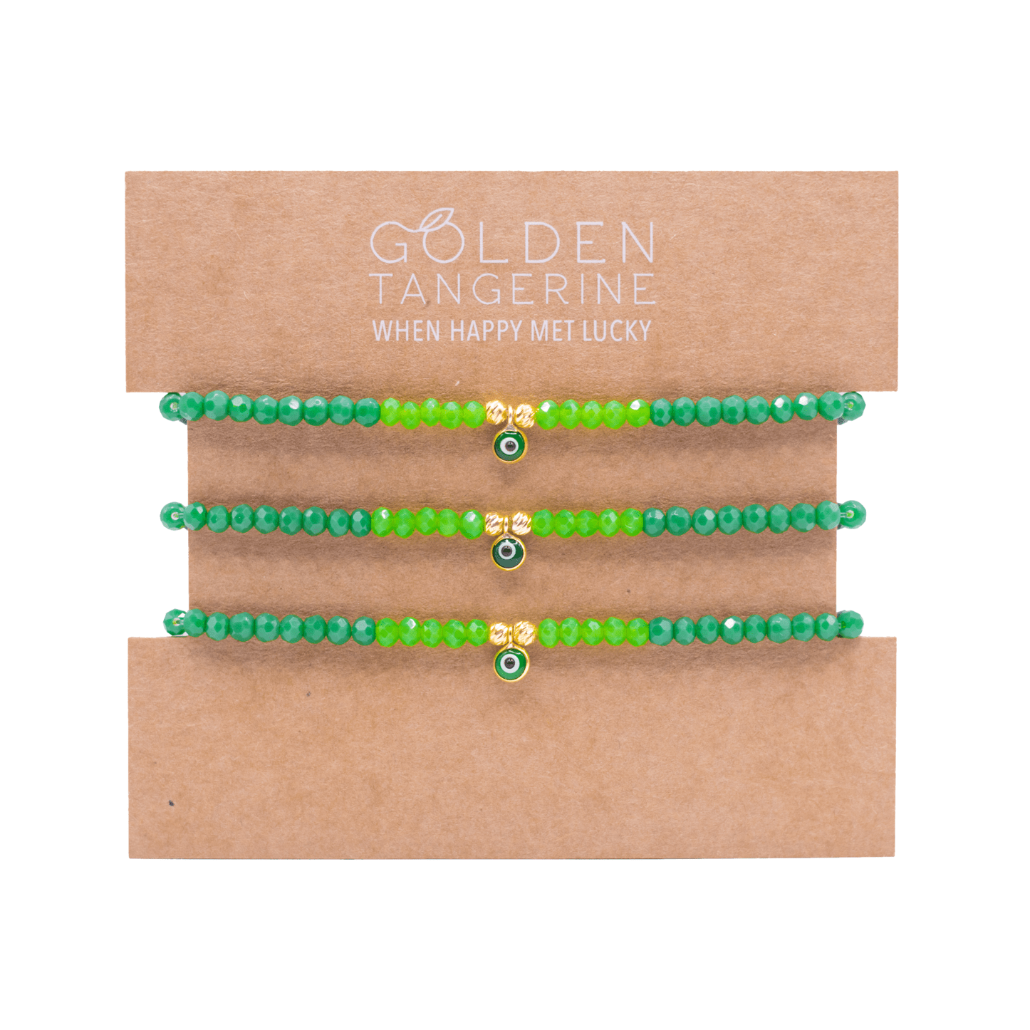 Wear your Green Set - 3 Bracelets - Golden Tangerine