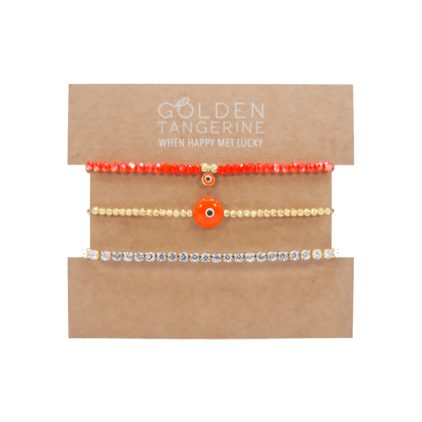 The Coral Me Baby Set - 3 Bracelets - Golden Tangerine