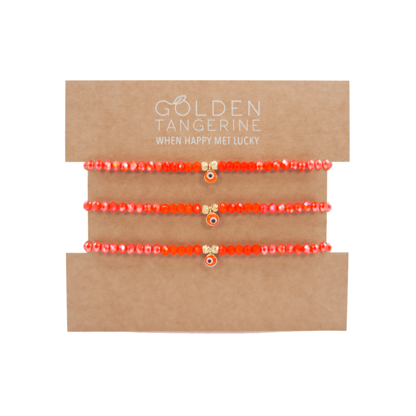 The Coral Ombré Set - 3 Bracelets - Golden Tangerine