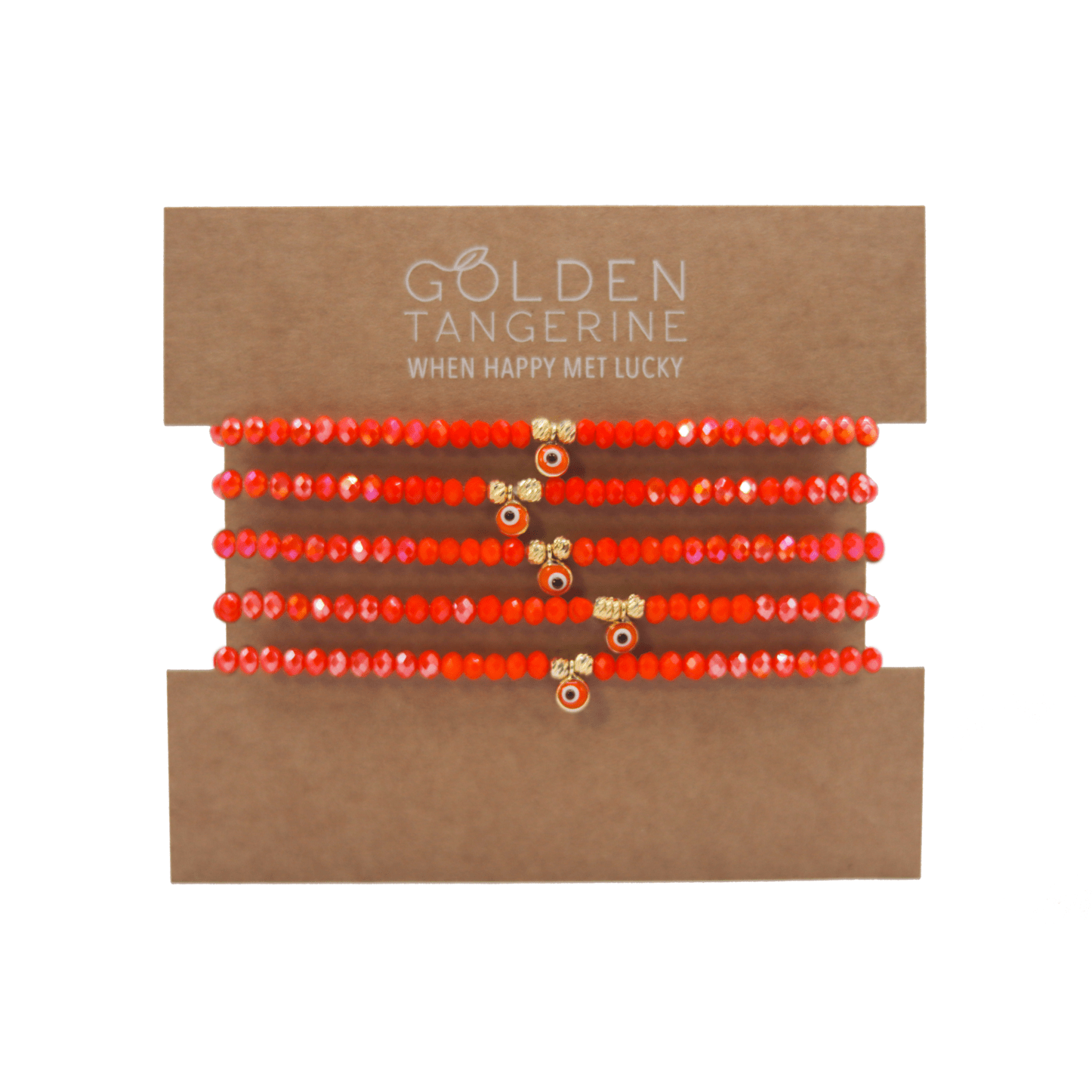 The Coral Ombré Set - 5 Bracelets - Golden Tangerine