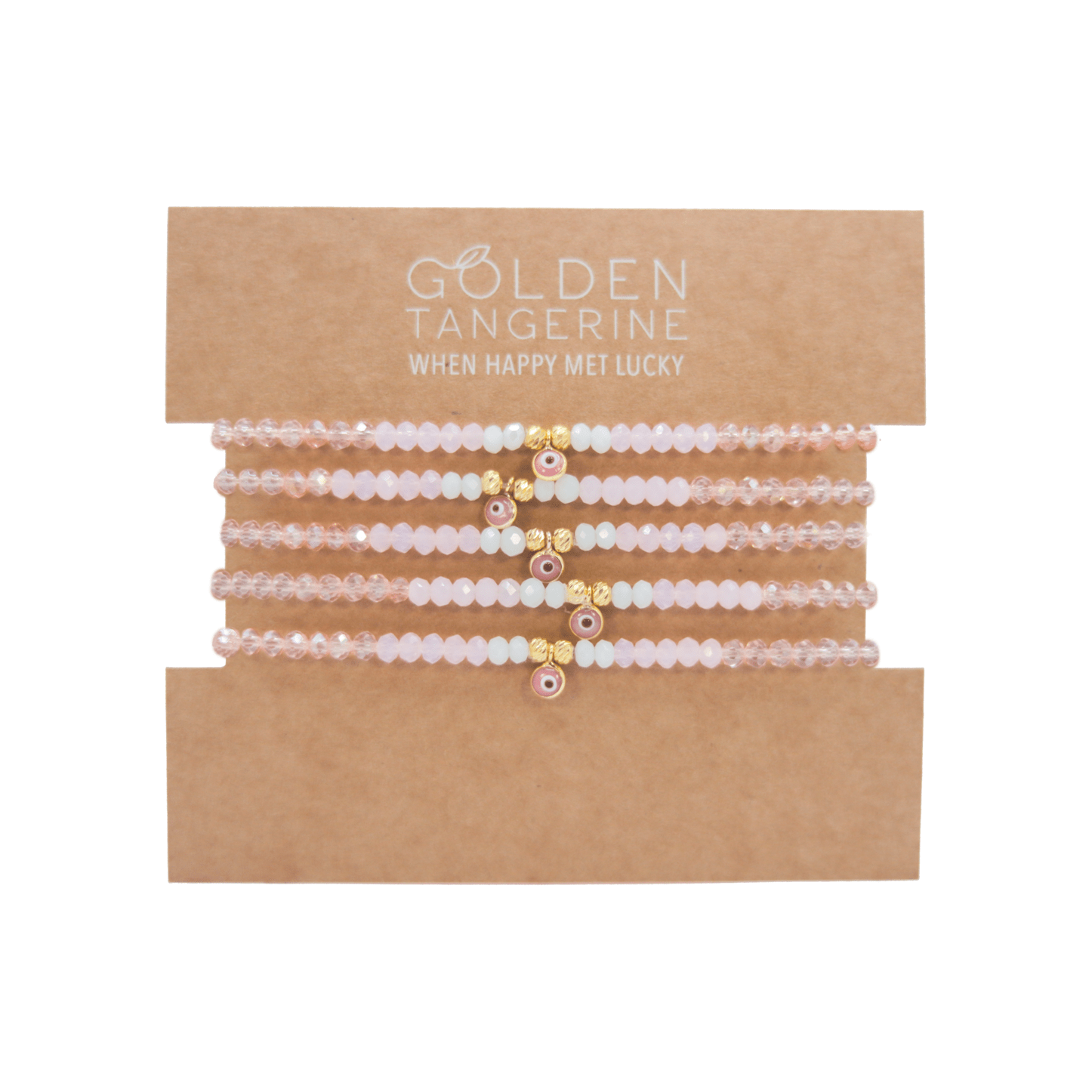 The Pink Sand Ombré Set - 5 Bracelets - Golden Tangerine