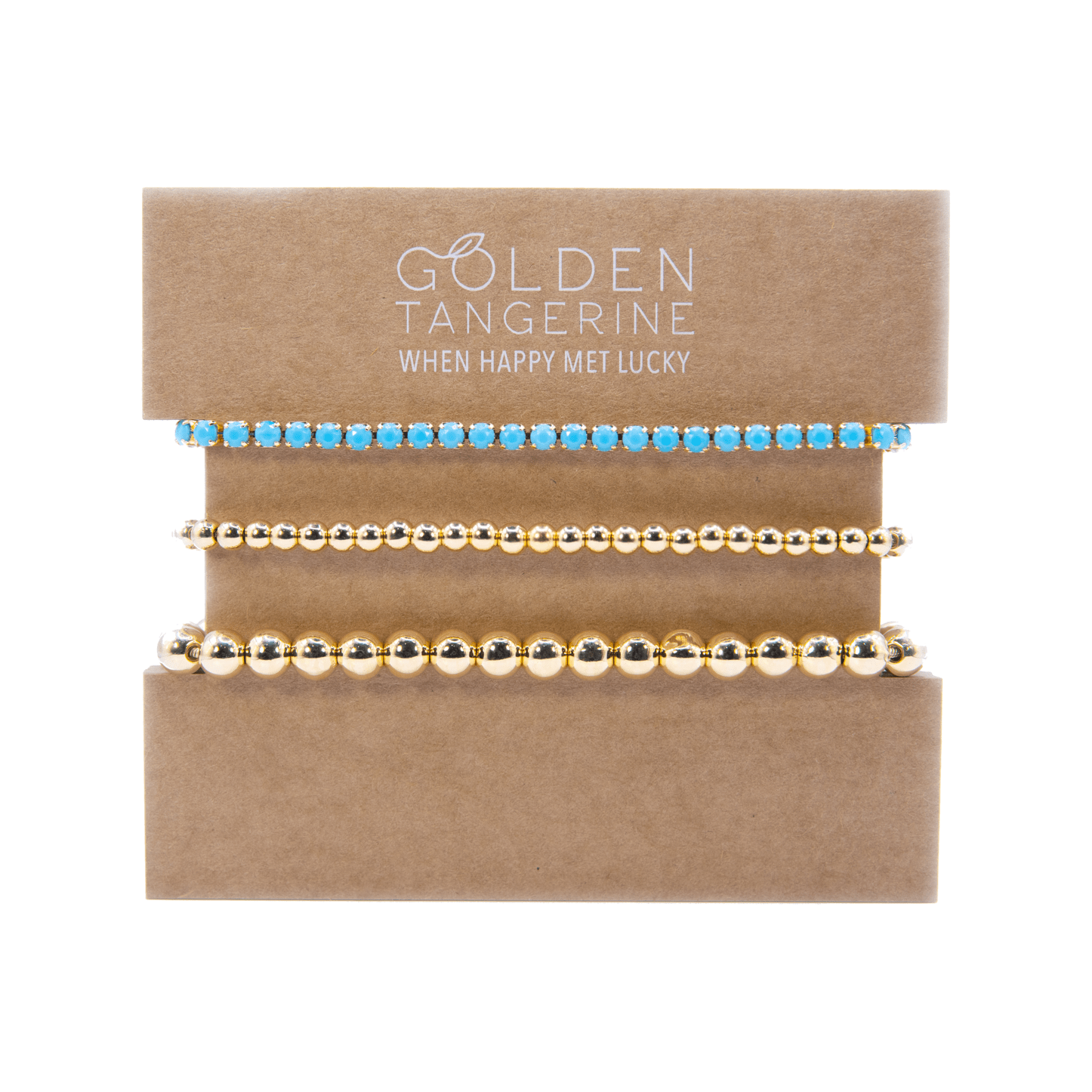 The Unique Basic Set - Gold and Blue - 3 Bracelets - Golden Tangerine