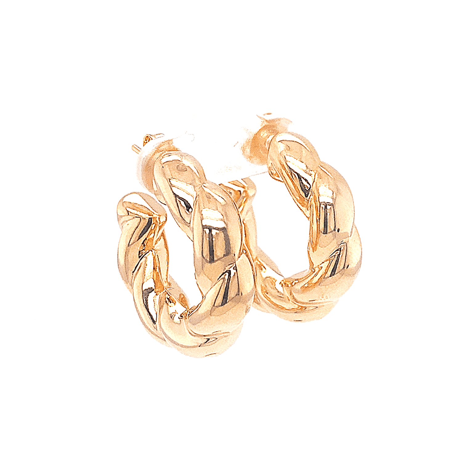 Twisted Chunky Hoops - Yellow Gold - Golden Tangerine